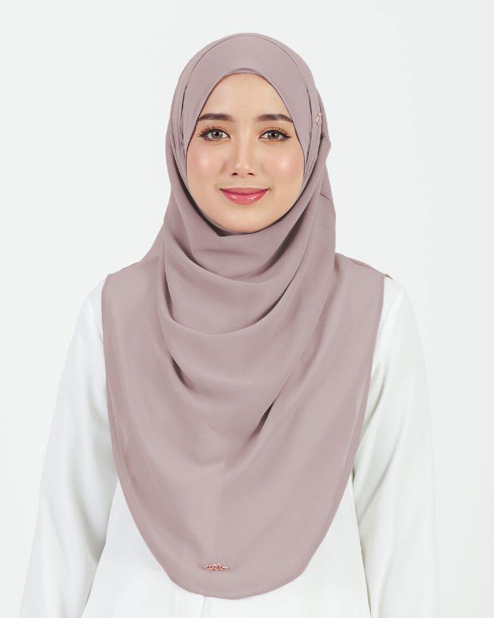 [AS-IS] Tudung Sarung Instant Chiffon Lustia (L) - Rose Ash - Image 2