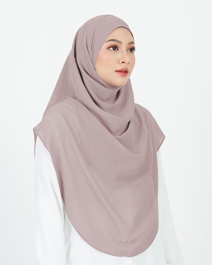 [AS-IS] Tudung Sarung Instant Chiffon Lustia (XL) - Rose Ash - Image 3
