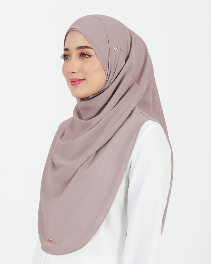 [AS-IS] Tudung Sarung Instant Chiffon Lustia (L) - Rose Ash