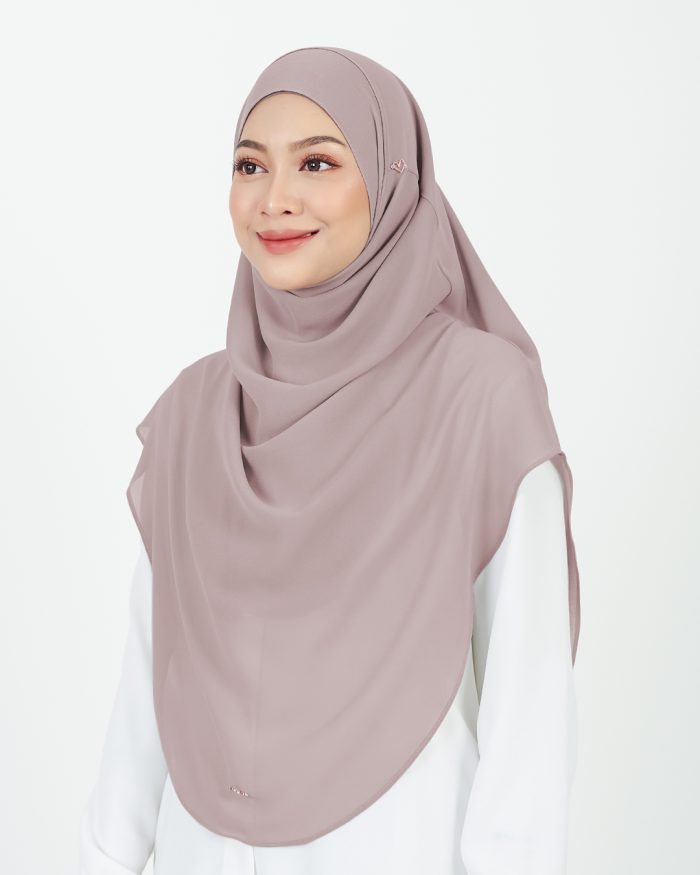 [AS-IS] Tudung Sarung Instant Chiffon Lustia (XL) - Rose Ash - Image 2