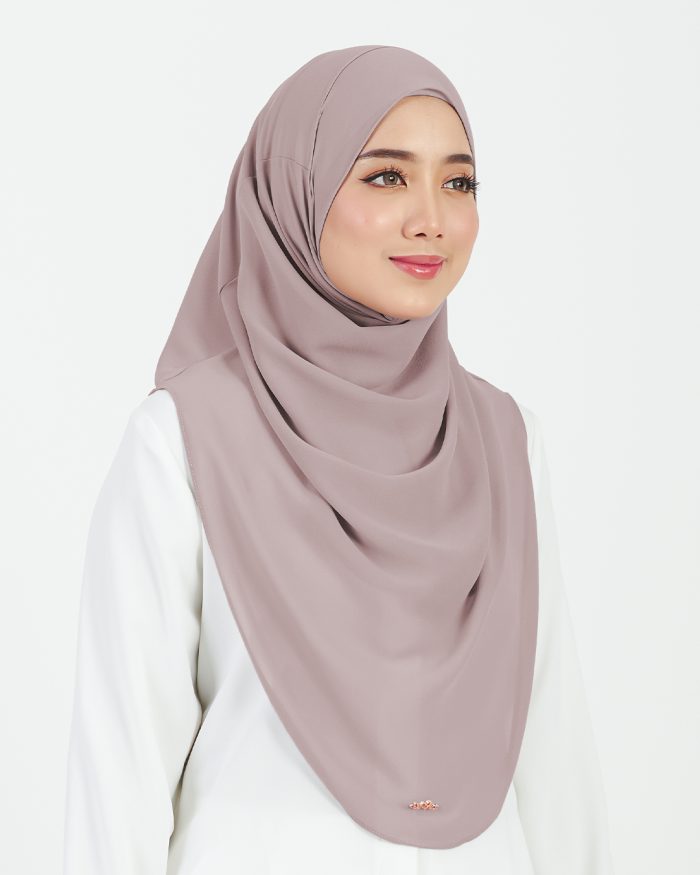 [AS-IS] Tudung Sarung Instant Chiffon Lustia (L) - Rose Ash - Image 3