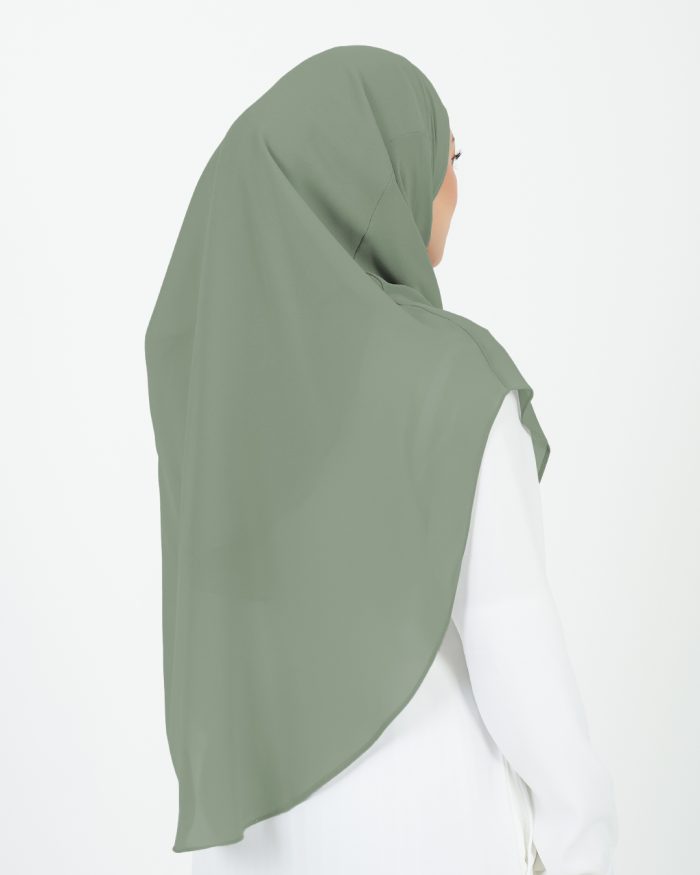 [AS-IS] Tudung Sarung Instant Chiffon Lustia (XL) - Sage Green - Image 4