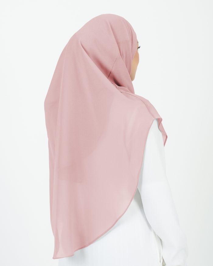 Tudung Sarung Instant Chiffon Lustia (XL) - Salmon Pink - Image 4