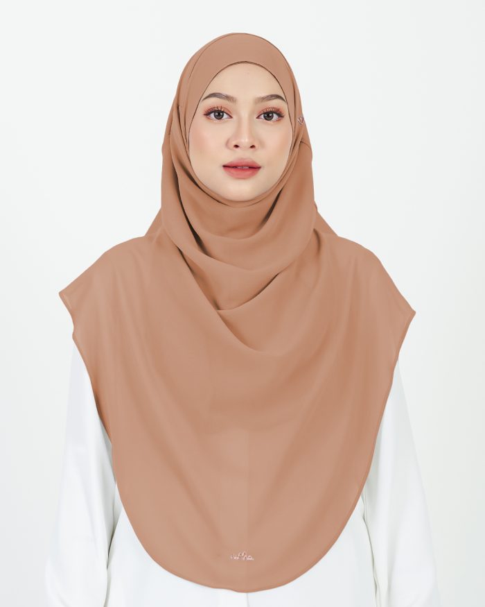 Tudung Sarung Instant Chiffon Lustia (XL) - Sedona Pumpkin
