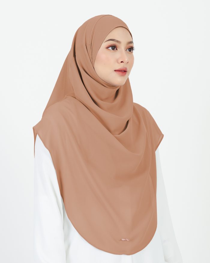 Tudung Sarung Instant Chiffon Lustia (XL) - Sedona Pumpkin - Image 3