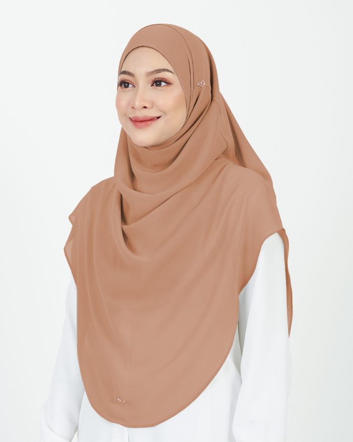 Tudung Sarung Instant Chiffon Lustia (XL) - Sedona Pumpkin - Image 2