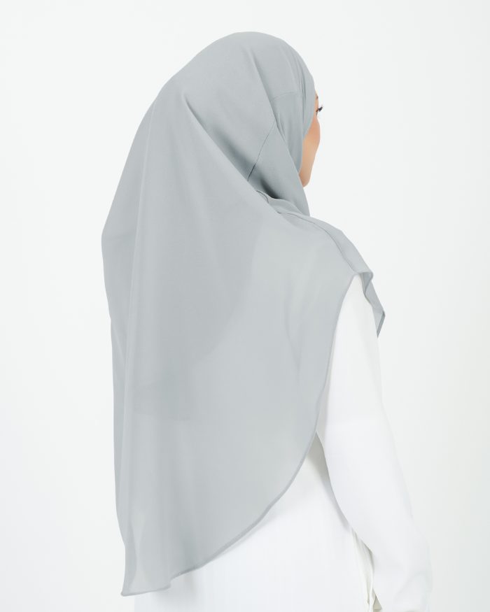 [AS-IS] Tudung Sarung Instant Chiffon Lustia (XL) - Silver Grey - Image 4