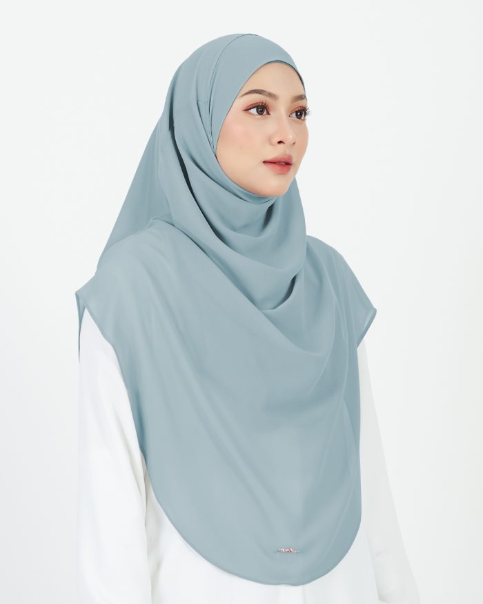 [AS-IS] Tudung Sarung Instant Chiffon Lustia (XL) - Stone Grey - Image 3