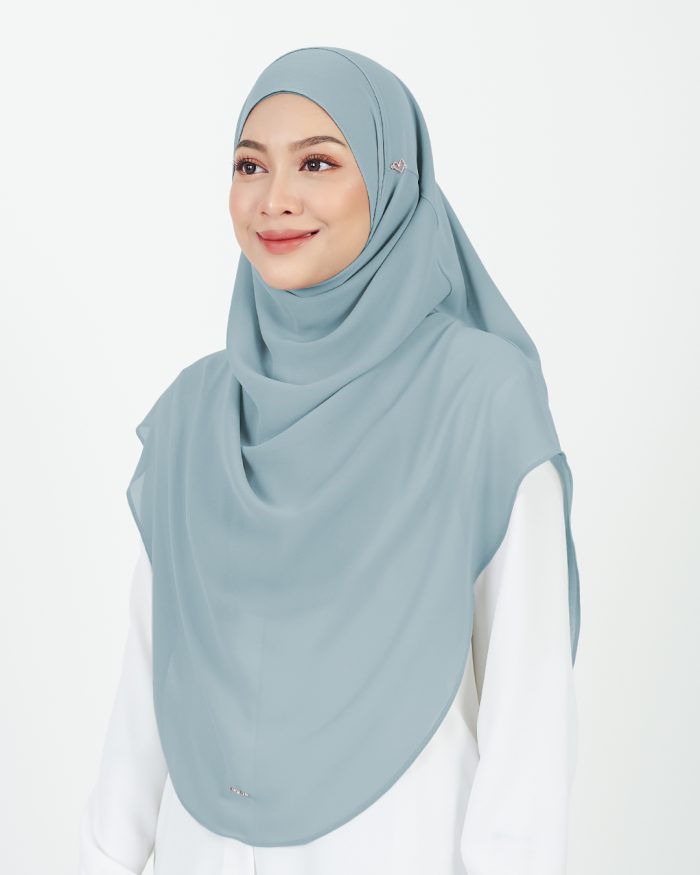 [AS-IS] Tudung Sarung Instant Chiffon Lustia (XL) - Stone Grey - Image 2