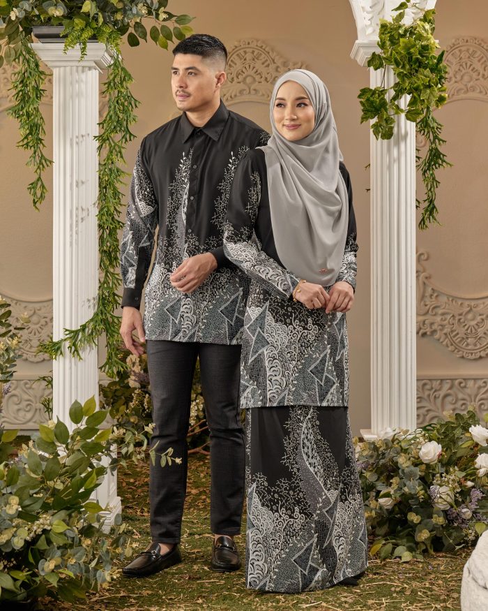 Baju Kurung Moden Batik Sultanah - Aduka Black - Image 6