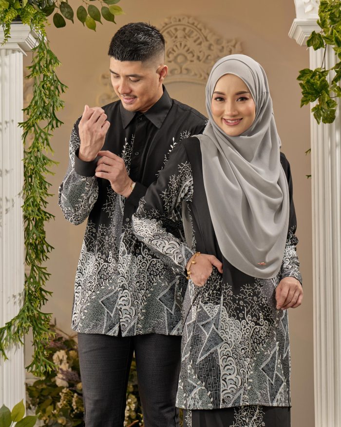 Baju Kurung Moden Batik Sultanah - Aduka Black - Image 5