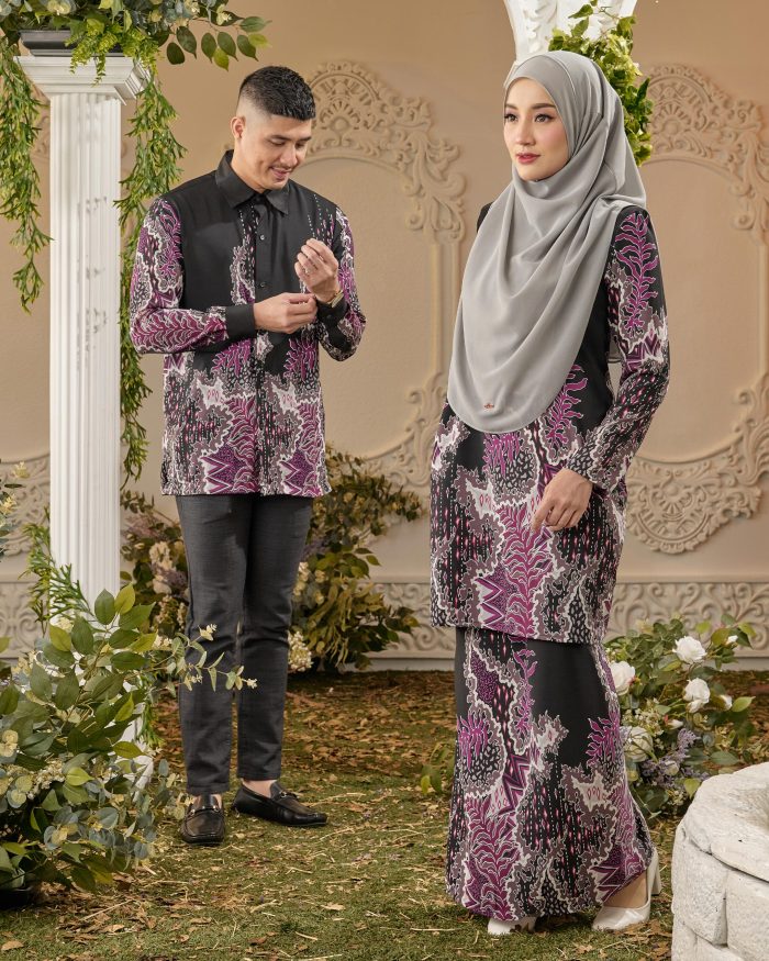 Baju Kurung Moden Batik Sultanah - Indra Black - Image 6