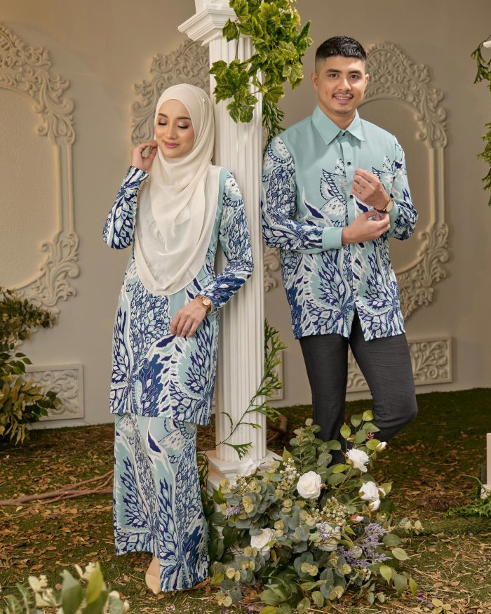 Baju Kurung Moden Batik Sultanah - Pieris Mint - Image 6