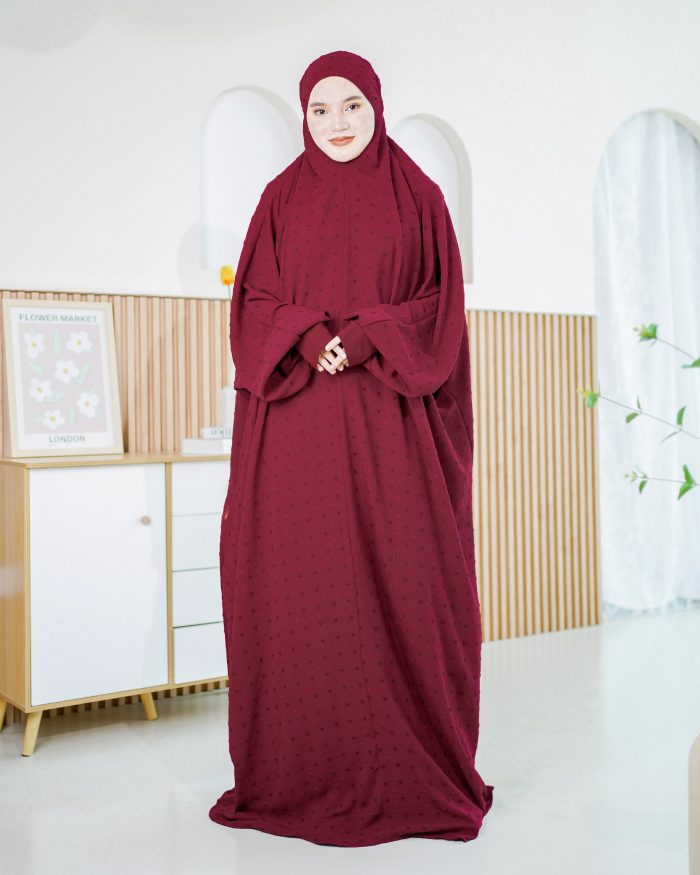 Telekung Rafeefa 2.0 - Maroon - Image 3