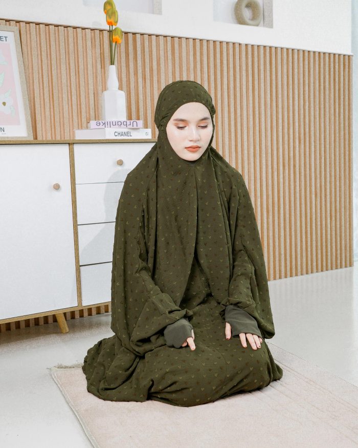 Telekung Rafeefa 2.0 - Olive Green - Image 8