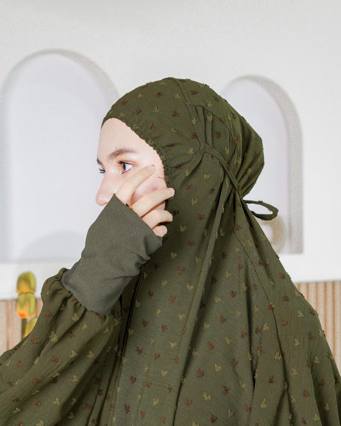 Telekung Rafeefa 2.0 - Olive Green - Image 7