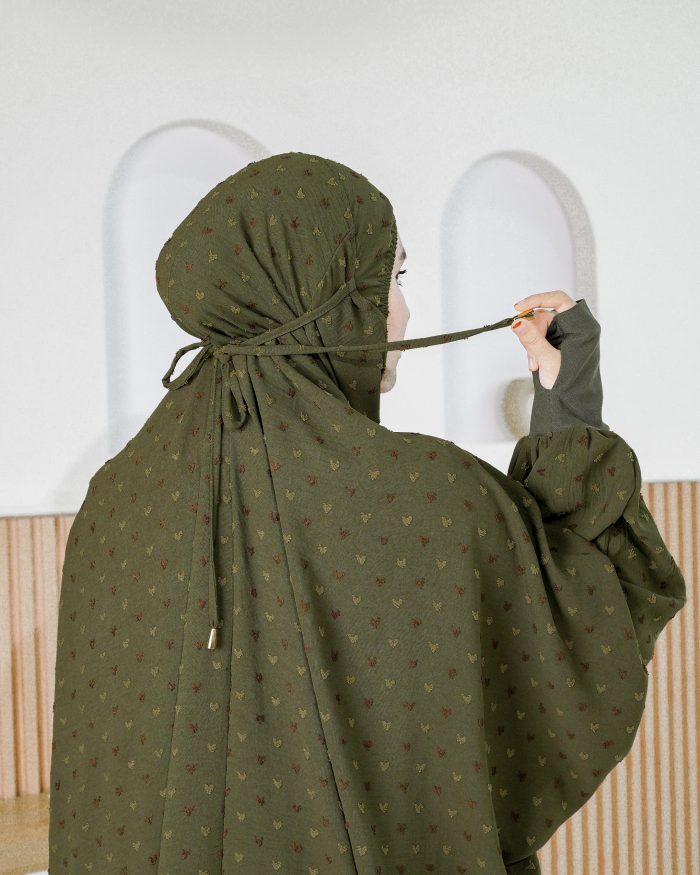 Telekung Rafeefa 2.0 - Olive Green - Image 4