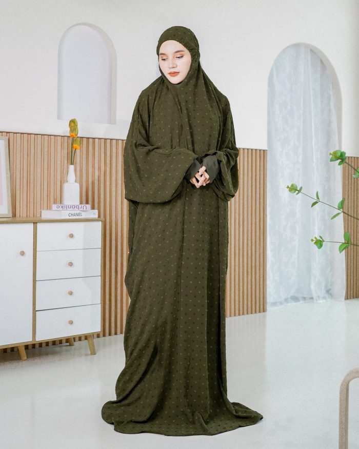 Telekung Rafeefa 2.0 - Olive Green - Image 2