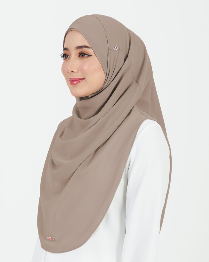 [AS-IS] Tudung Sarung Instant Chiffon Lustia (L) - Tortilla Brown