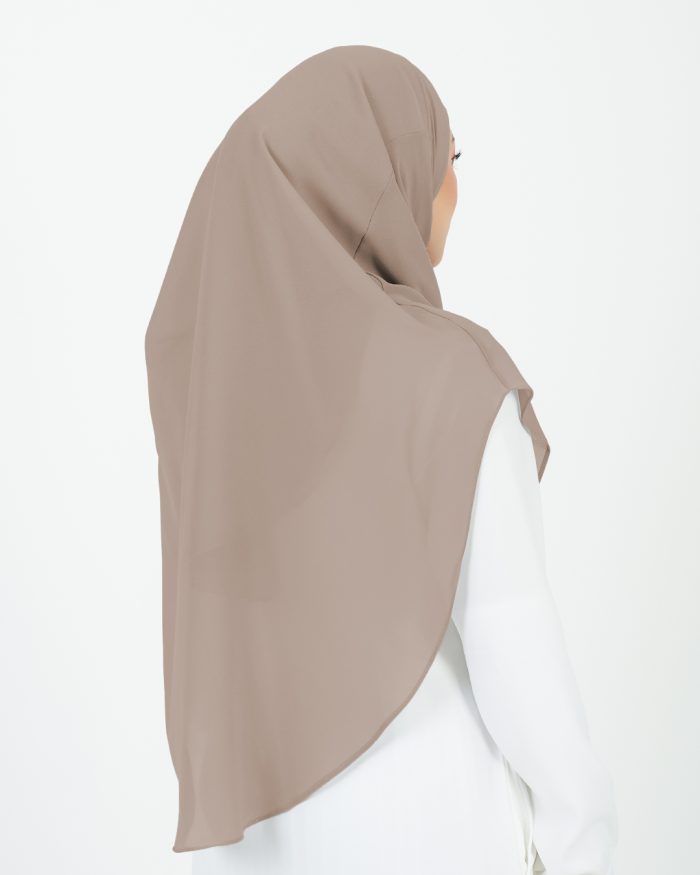 [AS-IS] Tudung Sarung Instant Chiffon Lustia (XL) - Tortilla Brown - Image 4