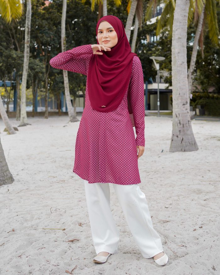 Blouse Lauren - Polka Maroon