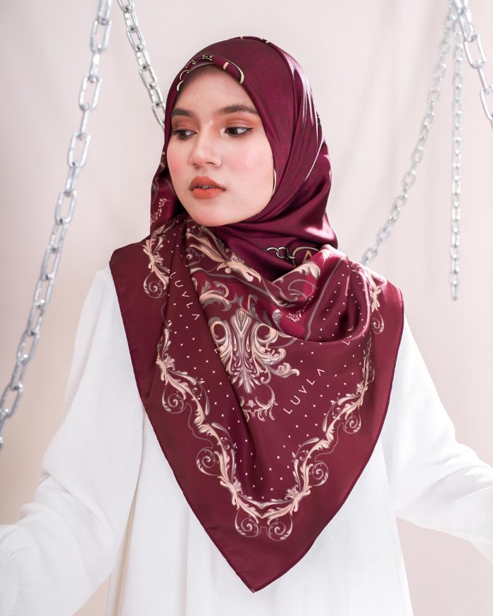 Tudung Bawal Satin Chainz - Byzantine - Image 3