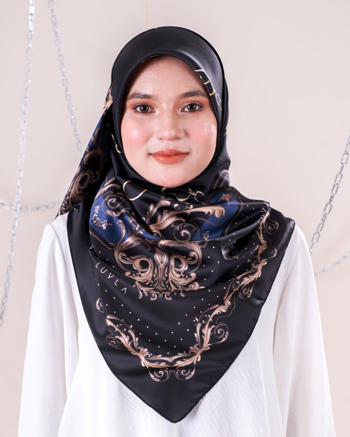 Tudung Bawal Satin Chainz - Figaro - Image 6