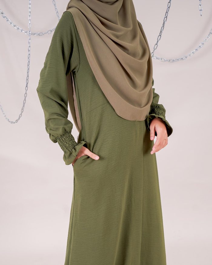 Dress Siti Nordiana - Army Green - Image 5