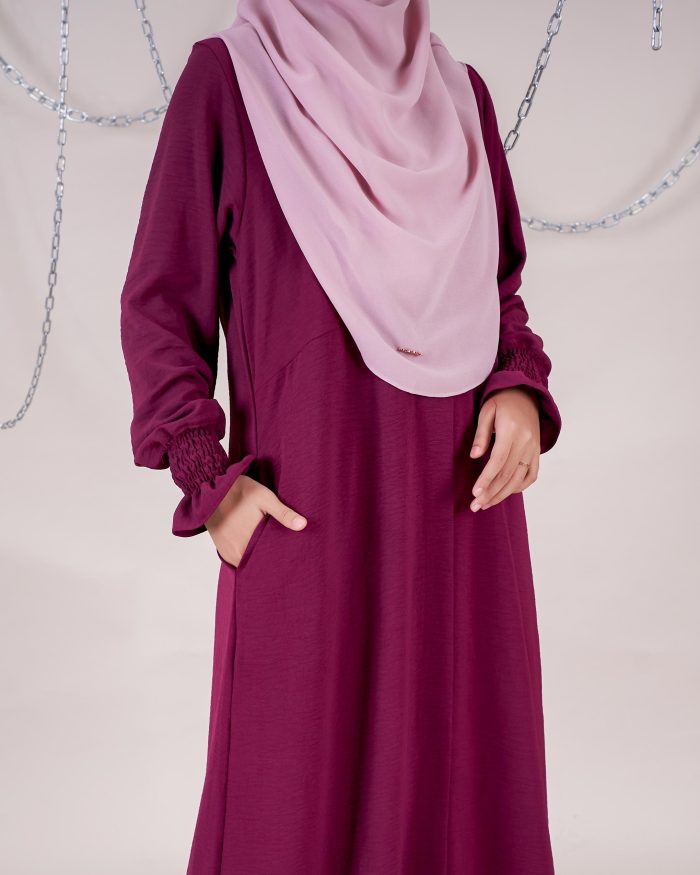 Dress Siti Nordiana - Maroon - Image 5