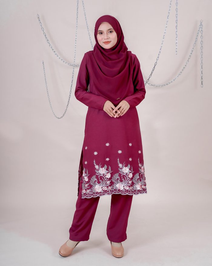 Baju Kurti Sonia - Aurea Maroon - Image 2