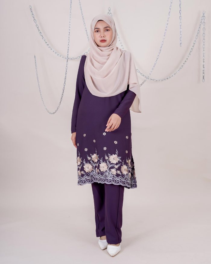 Baju Kurti Sonia - Begonia Eggplant - Image 3