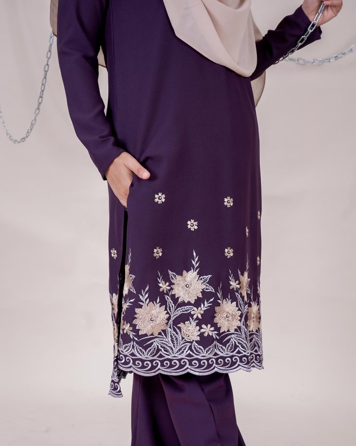 Baju Kurti Sonia - Begonia Eggplant - Image 5