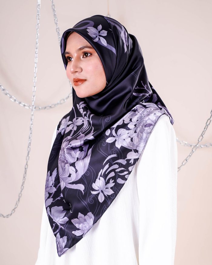Tudung Bawal Satin Madonna - Dark Ballet