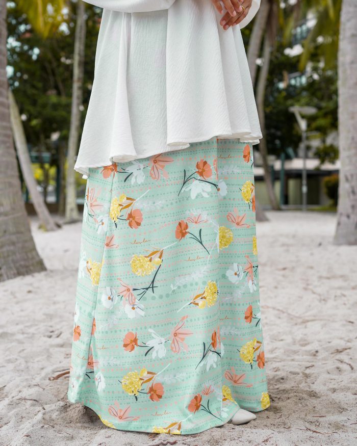 Skirt Printed Liora - Mint Fuji - Image 3