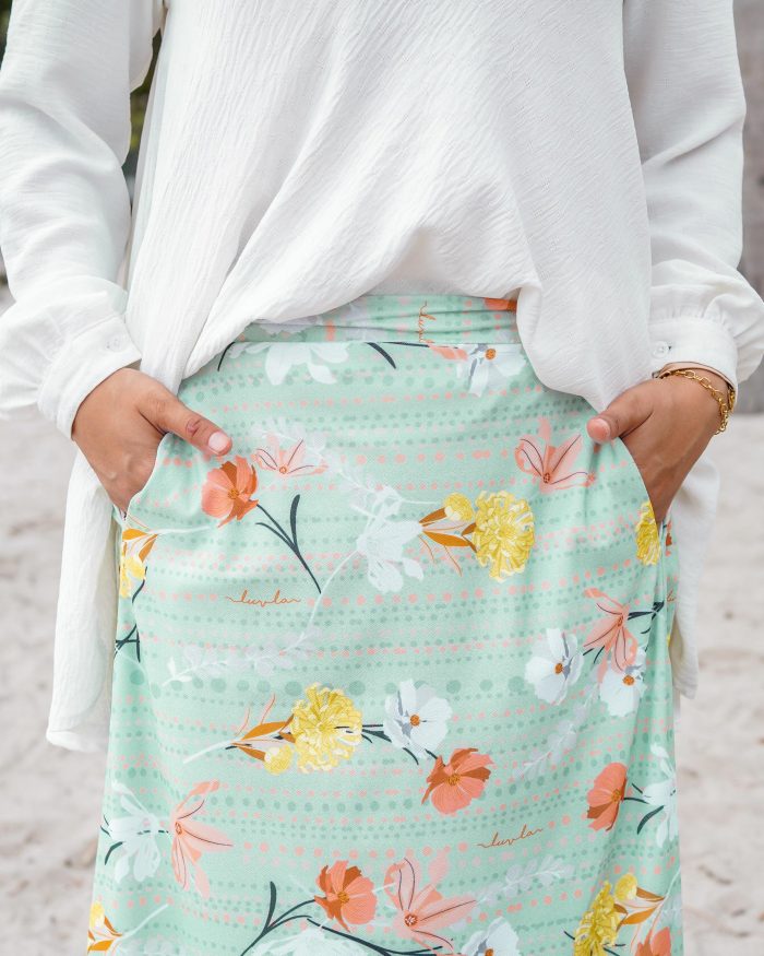 Skirt Printed Liora - Mint Fuji - Image 4