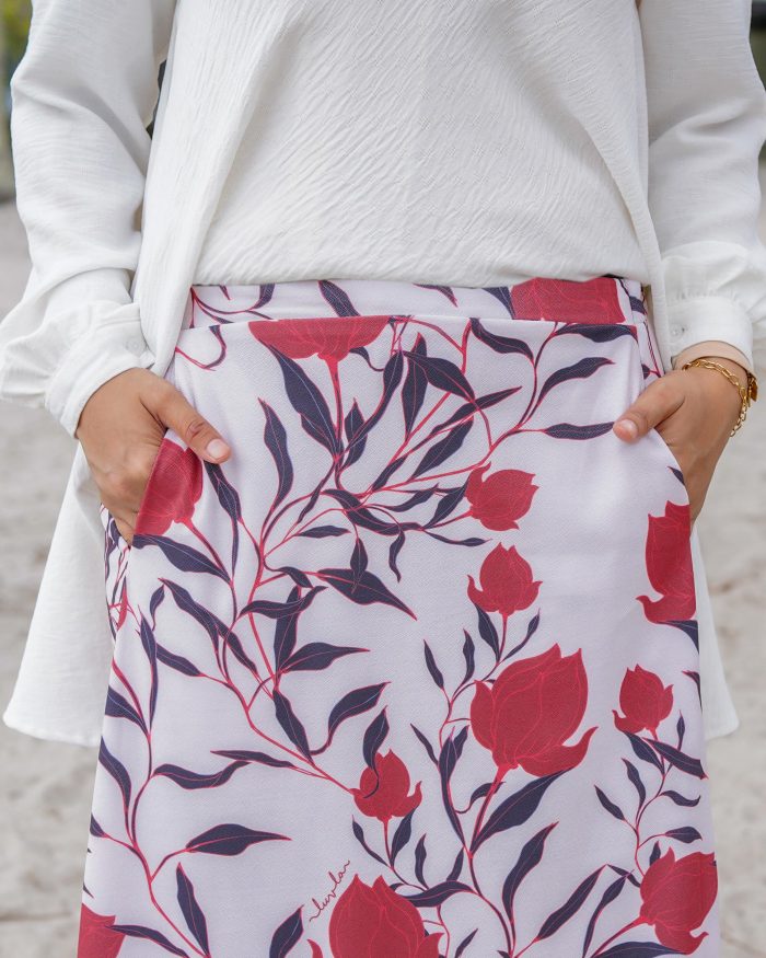 Skirt Printed Liora - Red Rose - Image 4