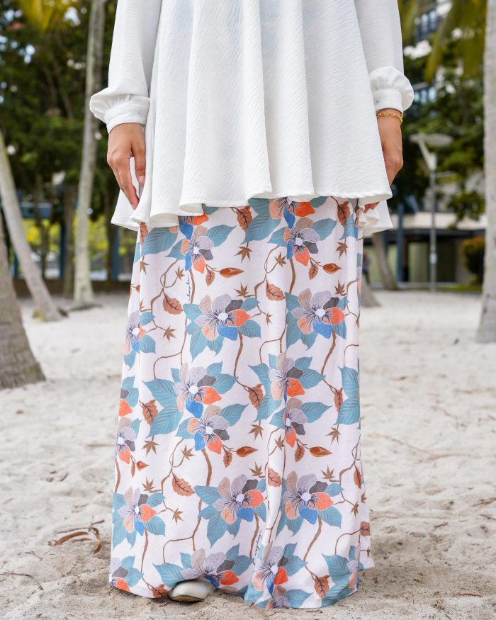 Skirt Printed Liora - Wheat Hibiscus - Image 2