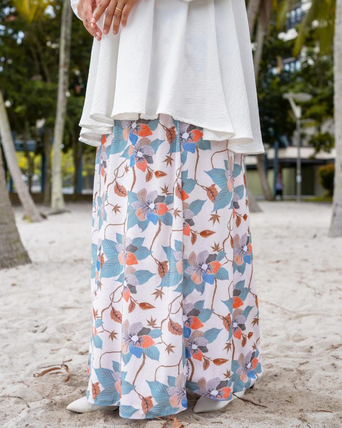 Skirt Printed Liora - Wheat Hibiscus - Image 3