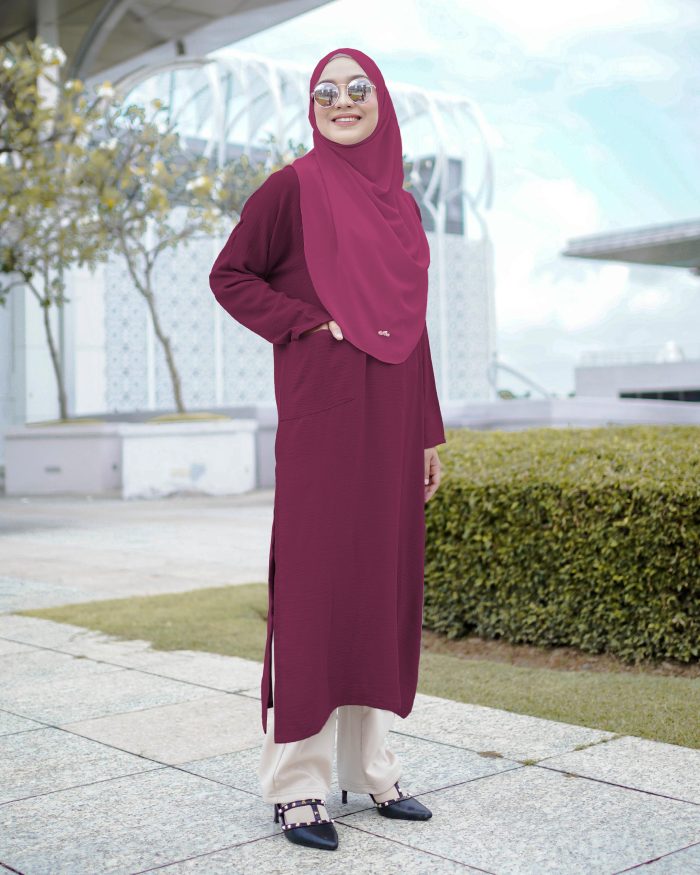 Tunic Rhinta - Dark Maroon - Image 2