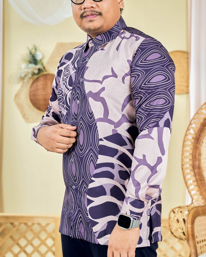 Baju Kemeja Batik Sultan 9.0 - Pawana Blueberry - Image 3