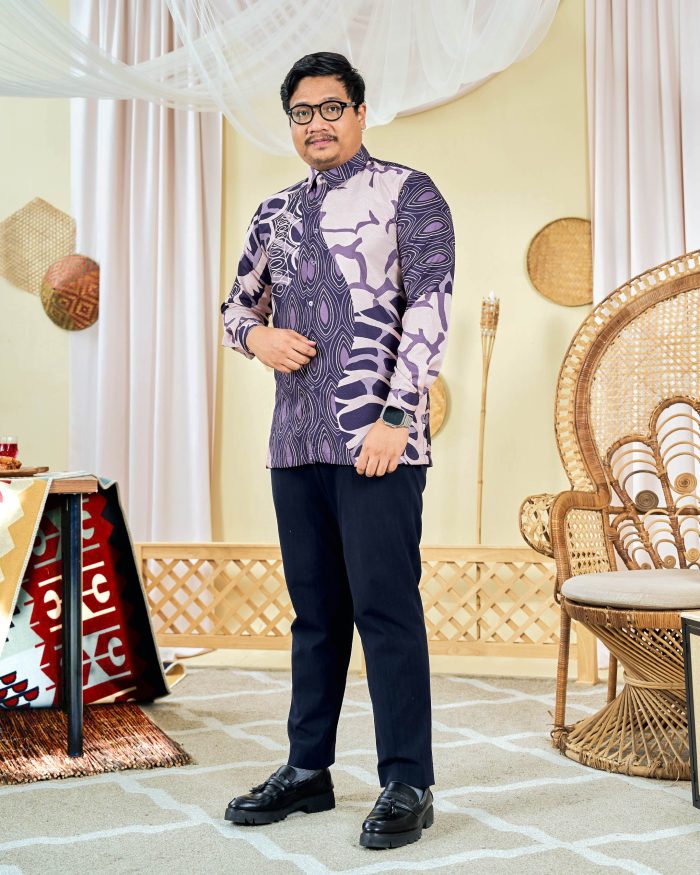 Baju Kemeja Batik Sultan 9.0 - Pawana Blueberry - Image 2