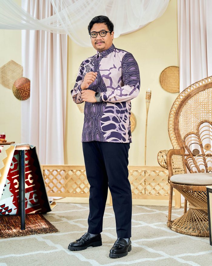 Baju Kemeja Batik Sultan 9.0 - Pawana Blueberry