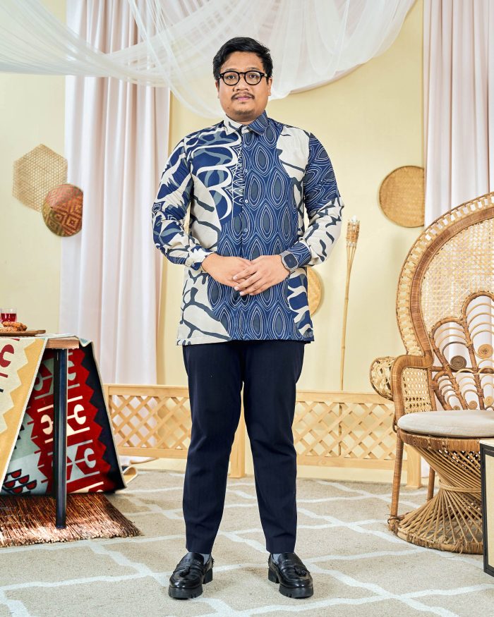 Baju Kemeja Batik Sultan 9.0 - Pawana Denim Blue - Image 2