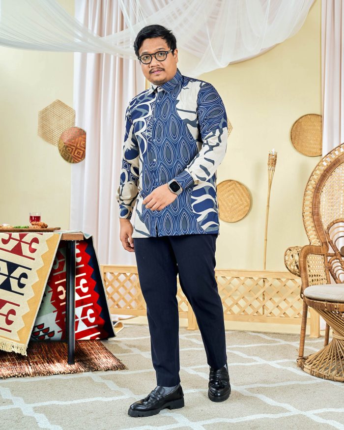 Baju Kemeja Batik Sultan 9.0 - Pawana Denim Blue