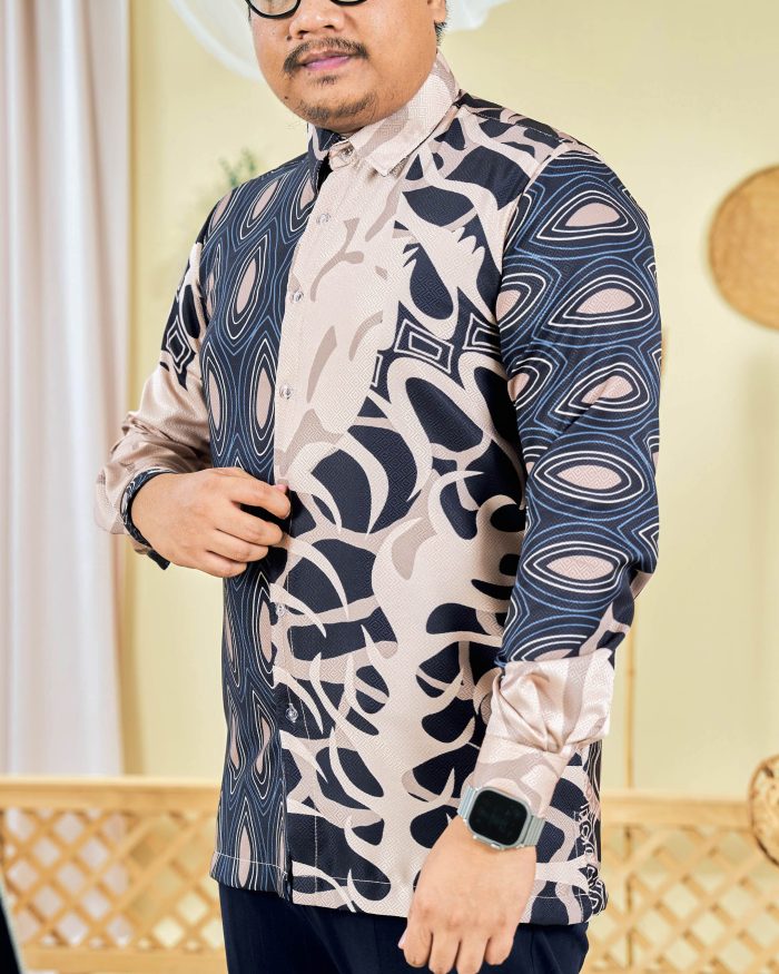 Baju Kemeja Batik Sultan 9.0 - Pawana Leather Black - Image 4