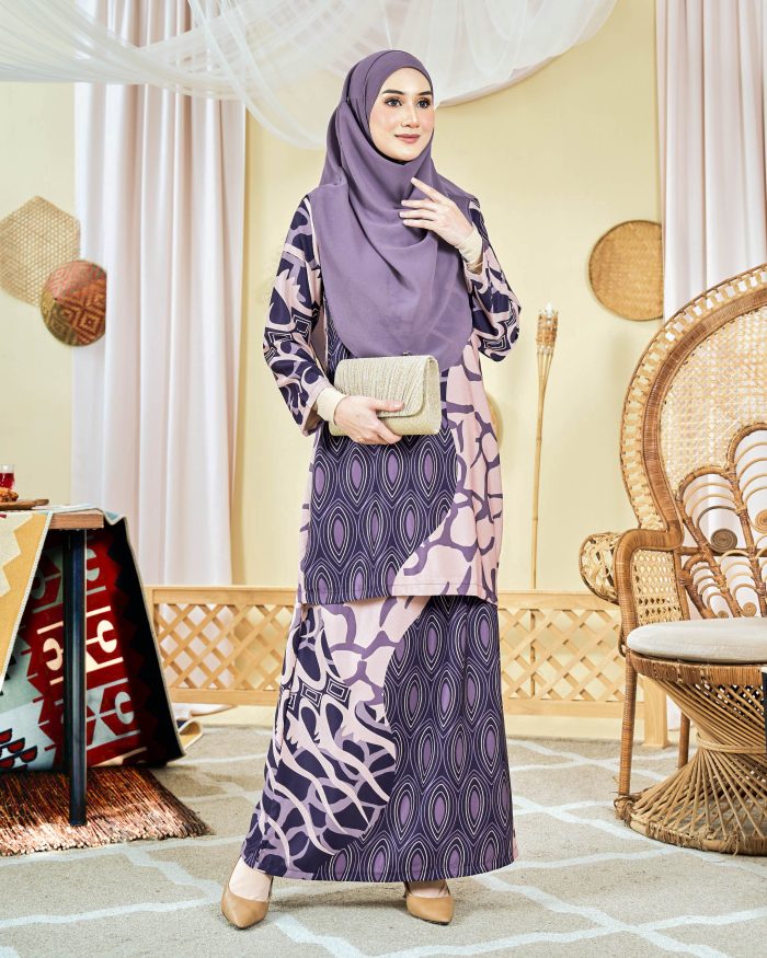 Baju Kurung Moden Batik Sultanah 9.0 - Pawana Blueberry