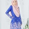 Baju Kurung Sulam Mahsuri - Rose Royal Blue - Image 5