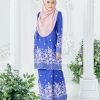 Baju Kurung Sulam Mahsuri - Rose Royal Blue
