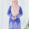 Baju Kurung Sulam Mahsuri - Rose Royal Blue - Image 4