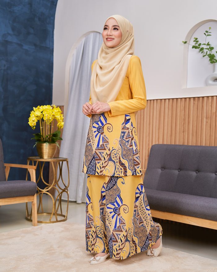 Baju Kurung Moden Batik Sultanah - Sumatera Canary Sun